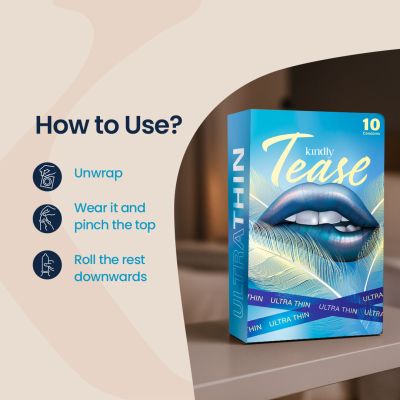 Kindly Health: Tease Ultra Thin Condoms for Men, Pack of 10 