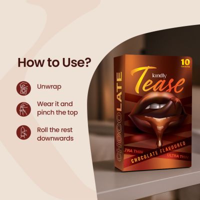 Kindly Health: Tease Ultra Thin Chocolate flavour Condoms for Men, Pack of 10 