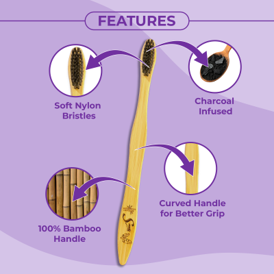 Saathi: Eco-Friendly Bamboo Toothbrush     Black
