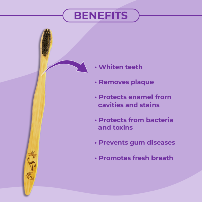 Saathi: Eco-Friendly Bamboo Toothbrush     Black
