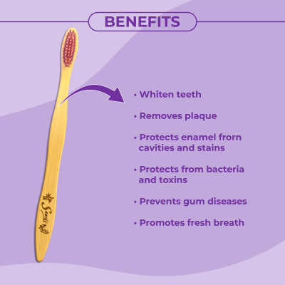Saathi: Eco-Friendly Bamboo Toothbrush   Purple