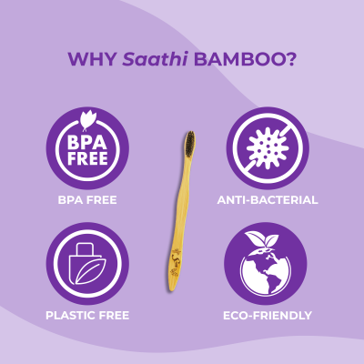 Saathi: Eco-Friendly Bamboo Toothbrush     Black