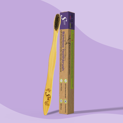 Saathi: Eco-Friendly Bamboo Toothbrush     Black