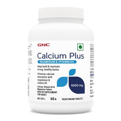 GNC: Calcium Plus With Magnesium & Vitamin D3 | Strengthens Bones |   1000mg Per Serving | 60 Capsules