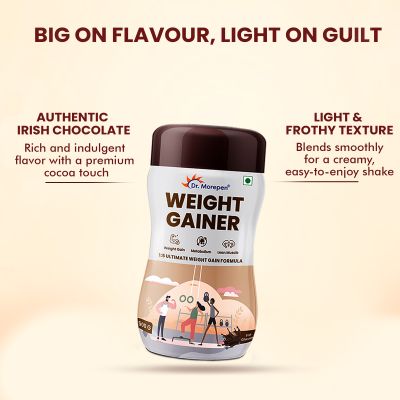 Dr. Morepen: Weight Gainer for Weight Gain, Chocolate Flavour - 500gm Pack of 2