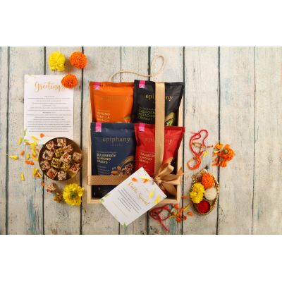 Epiphany: Exclusive Festive Hamper  wooden Hamper   600gm