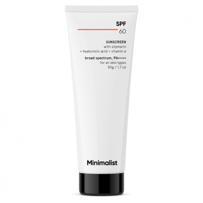 Minimalist: SPF 60 PA ++++ Hybrid Face Sunscreen With Antioxidant Silymarin - 50g