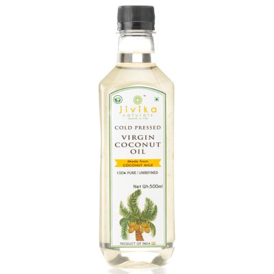 jivika naturals: Virgin Coconut Oil Made From Coconut Milk - Cold Pressed -500 ml