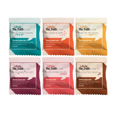 The Whole Truth: The Everyone Party  Pack of 8  Mini Protein Bars (8x27 g)  All Natural  No Added Sugar