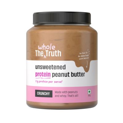 The Whole Truth: No Added Sugar Protein Peanut Butter - 925g with 11g protein per serve - Crunchy - Unsweetened