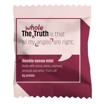 The Whole Truth: Mini Protein Bars - Double Cocoa- Pack of 8 - 8 x 27g - No Added Sugar - All Natural