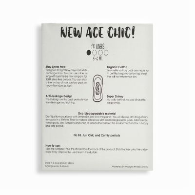 Lemme be: Panty Liners (Box of 10) 100% Cotton Certified