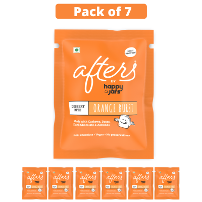 Happy Jars: Afters by Happy Jars - Healthy Dessert Bite - Orange Burst - 125 gm (7pcs)