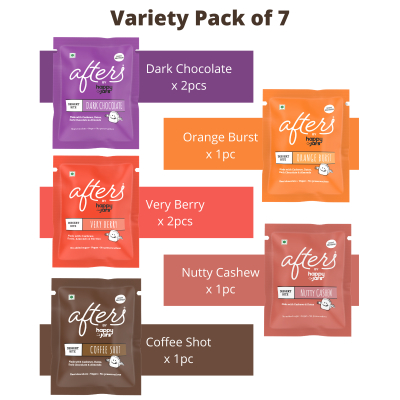 Happy Jars: Afters by Happy Jars - Healthy Dessert Bite - Variety Pack - 125 gm (7pcs)