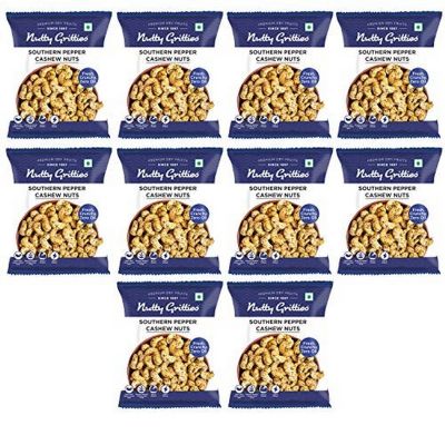 Nutty Gritties: Southern Pepper Cashews -(Pack of 10-21g Each), 210g