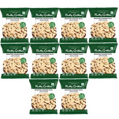 Nutty Gritties: Roasted Cashews -(Pack of 10-21g Each), 210g