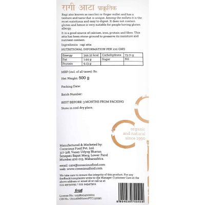 Conscious Food: Finger Millet Flour (Ragi Atta) 500g