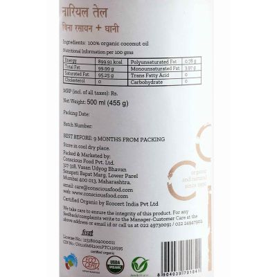 Conscious Food: Coconut Oil 500ml