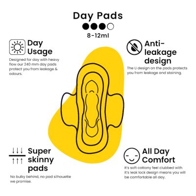 Lemme be: Sanitary Day Pads (Box of 7) 100% Cotton Certified