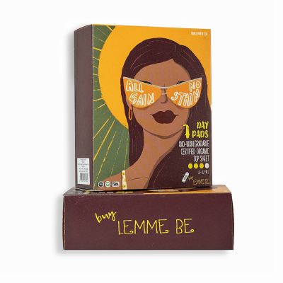 Lemme be: Sanitary Day & Night Pads (Box of 7+7), 100% Cotton Certified