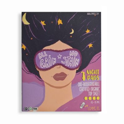 Lemme be: Sanitary Day & Night Pads (Box of 7+7), 100% Cotton Certified