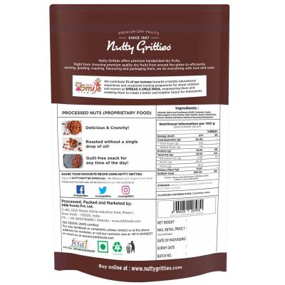 Nutty Gritties: Almonds- Barbeque Flavour | Delicious healthy snack for kids and adults | Zero Oil, Non-Fried, Cruchy - 100g