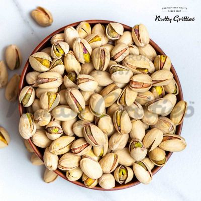Nutty Gritties: California Roasted Pistachios| Pista Lightly Salted, Dry Roasted, Non Fried, Zero Oil, Crunchy Healthy Snack -250g