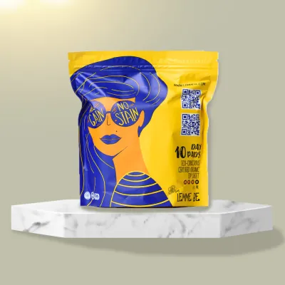 Lemme be: Sanitary Day Pads (Box of 10), 100% Cotton Certified