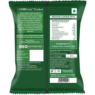 Nutty Gritties: Roasted Cashews -(Pack of 10-21g Each), 210g