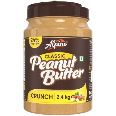 Alpino: Classic Peanut Butter Crunch | 24 G Protein | High Protein Peanut Butter Crunchy | Gluten-Free | Vegan - 2,4 kg