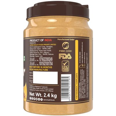 Alpino: Classic Peanut Butter Crunch | 24 G Protein | High Protein Peanut Butter Crunchy | Gluten-Free | Vegan - 2,4 kg