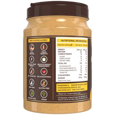 Alpino: Classic Peanut Butter Crunch | 24 G Protein | High Protein Peanut Butter Crunchy | Gluten-Free | Vegan - 2,4 kg