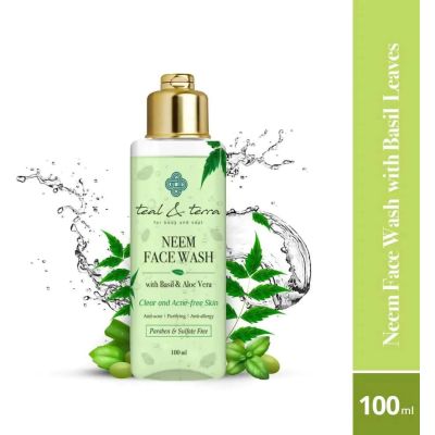 Teal and Terra: Neem Face Wash With Basil & Aloe Vera - 100ml