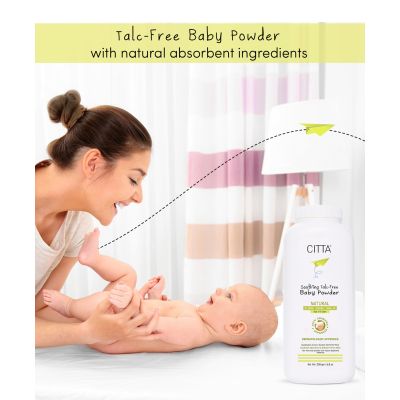 CITTA: Soothing Talc-Free Natural Baby Powder with Corn Starch & Oats - 200gm