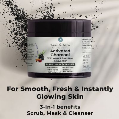 Teal and Terra: Activated Charcoal 3 In 1 Face Mask - 100gm