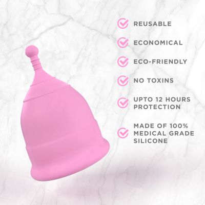 Pee Safe: Reusable Menstrual Cup with Medical Grade Silcone for Women - Small