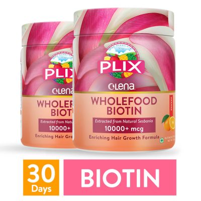 Plix Life: Olena Plant-Based 10000mcg+ Biotin - Orange Burst - 240 gm (Pack of 2)