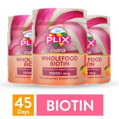 Plix Life: Olena Plant-Based 10000mcg+ Biotin - Orange Burst - 360 gm (Pack of 3)