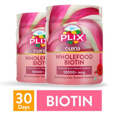 Plix Life: Olena Plant-Based 10000mcg+ Biotin - Rose - 240 gm (Pack of 2)