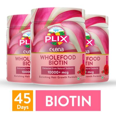 Plix Life: Olena Plant-Based 10000mcg+ Biotin - Rose - 360 gm (Pack of 3)