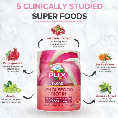 Plix Life: Olena Plant-Based 10000mcg+ Biotin - Watermelon - 120 gm (Pack of 1)