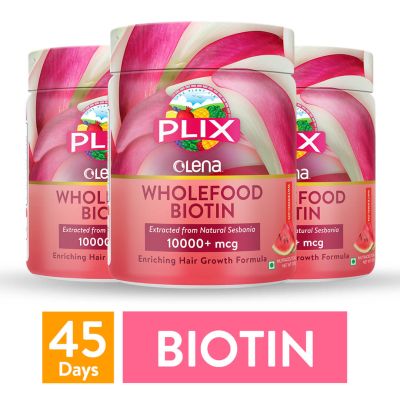 Plix Life: Olena Plant-Based 10000mcg+ Biotin - Watermelon 360 gm (Pack of 3)