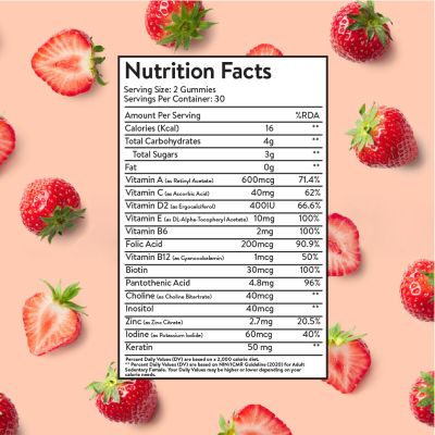 Plix Life: Olena Plant-based Healthier Hair Gummies - Strawberry - 540 gm (Pack of 3)