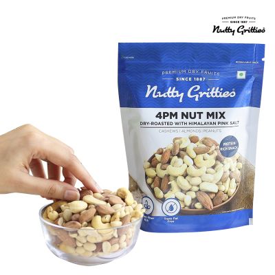 Nutty Gritties: Protein-Rich Nuts & Mixes- 4PM Nut Mix, Mom's Superfood Mix, Salted Peanuts and Sports Mix - 800 g