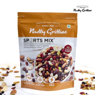 Nutty Gritties: Protein-Rich Nuts & Mixes- 4PM Nut Mix, Mom's Superfood Mix, Salted Peanuts and Sports Mix - 800 g