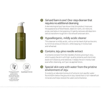 Accoje: Reviving Dust Cleansing Gel to Foam - 180ml