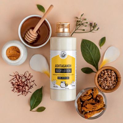 Amrutam: Ashtagandh Body Lotion- Ayurvedic lotion inspired by Rudrabhishekam & temple secrets - 200 ml