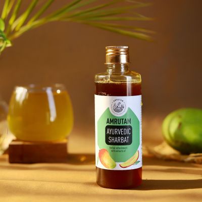 Amrutam: Amrutam Ayurvedic Sharbat With Extracts Of Kacha Aam | Raw Mango - 200 ml
