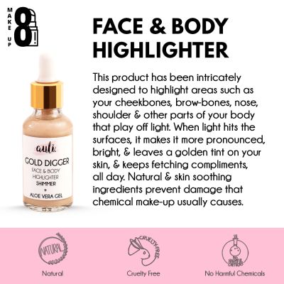 AULI: Gold Digger Face Highlighting Illuminating Strobe Serum - 30ml