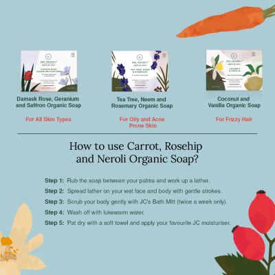Juicy Chemistry: Carrot, Rosehip & Neroli Soap for Pigmentation & Scarring - 100gm